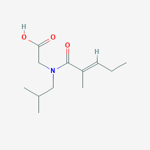 2-[[(E)-2-methylpent-2-enoyl]-(2-methylpropyl)amino]acetic acid