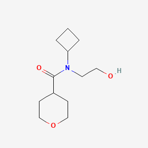 molecular formula C12H21NO3 B6622263 N-cyclobutyl-N-(2-hydroxyethyl)oxane-4-carboxamide 