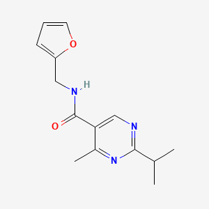 molecular formula C14H17N3O2 B6622270 N-(furan-2-ylmethyl)-4-methyl-2-propan-2-ylpyrimidine-5-carboxamide 