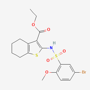 Ethyl 2-[(5-bromo-2-methoxyphenyl)sulfonylamino]-4,5,6,7-tetrahydro-1-benzothiophene-3-carboxylate