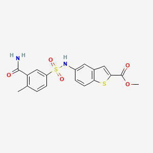 Methyl 5-[(3-carbamoyl-4-methylphenyl)sulfonylamino]-1-benzothiophene-2-carboxylate