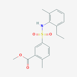 molecular formula C18H21NO4S B6622314 Methyl 5-[(2-ethyl-6-methylphenyl)sulfamoyl]-2-methylbenzoate 