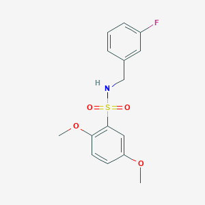 molecular formula C15H16FNO4S B6622323 N-[(3-fluorophenyl)methyl]-2,5-dimethoxybenzenesulfonamide 