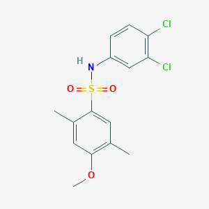 molecular formula C15H15Cl2NO3S B6622336 N-(3,4-dichlorophenyl)-4-methoxy-2,5-dimethylbenzenesulfonamide 