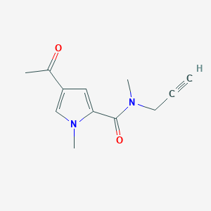 molecular formula C12H14N2O2 B6622410 4-acetyl-N,1-dimethyl-N-prop-2-ynylpyrrole-2-carboxamide 