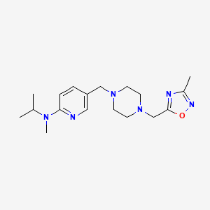 N-methyl-5-[[4-[(3-methyl-1,2,4-oxadiazol-5-yl)methyl]piperazin-1-yl]methyl]-N-propan-2-ylpyridin-2-amine