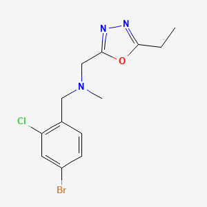 1-(4-bromo-2-chlorophenyl)-N-[(5-ethyl-1,3,4-oxadiazol-2-yl)methyl]-N-methylmethanamine