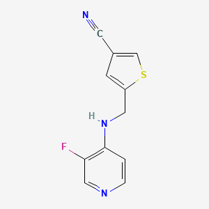 molecular formula C11H8FN3S B6622513 5-[[(3-Fluoropyridin-4-yl)amino]methyl]thiophene-3-carbonitrile 