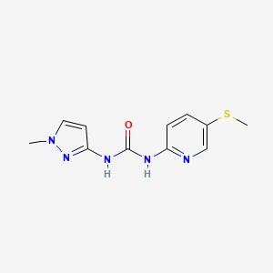 molecular formula C11H13N5OS B6622520 1-(1-Methylpyrazol-3-yl)-3-(5-methylsulfanylpyridin-2-yl)urea 