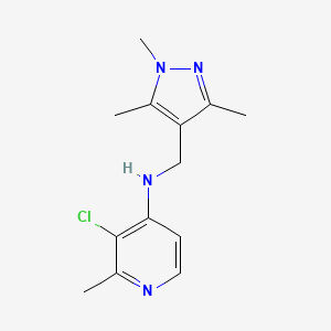 molecular formula C13H17ClN4 B6622527 3-chloro-2-methyl-N-[(1,3,5-trimethylpyrazol-4-yl)methyl]pyridin-4-amine 