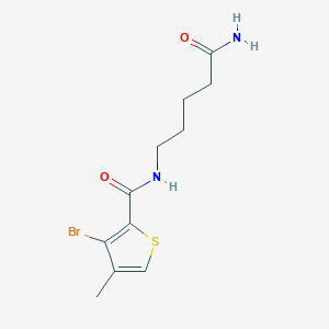 molecular formula C11H15BrN2O2S B6622556 N-(5-amino-5-oxopentyl)-3-bromo-4-methylthiophene-2-carboxamide 