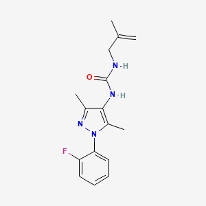 1-[1-(2-Fluorophenyl)-3,5-dimethylpyrazol-4-yl]-3-(2-methylprop-2-enyl)urea