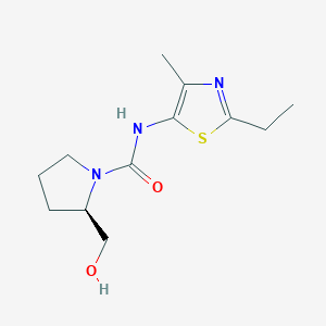 (2R)-N-(2-ethyl-4-methyl-1,3-thiazol-5-yl)-2-(hydroxymethyl)pyrrolidine-1-carboxamide