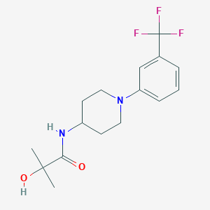 2-hydroxy-2-methyl-N-[1-[3-(trifluoromethyl)phenyl]piperidin-4-yl]propanamide