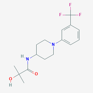 molecular formula C16H21F3N2O2 B6622719 2-hydroxy-2-methyl-N-[1-[3-(trifluoromethyl)phenyl]piperidin-4-yl]propanamide 