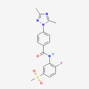 4-(3,5-dimethyl-1,2,4-triazol-1-yl)-N-(2-fluoro-5-methylsulfonylphenyl)benzamide