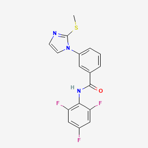 3-(2-methylsulfanylimidazol-1-yl)-N-(2,4,6-trifluorophenyl)benzamide