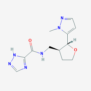 N-[[(2R,3S)-2-(2-methylpyrazol-3-yl)oxolan-3-yl]methyl]-1H-1,2,4-triazole-5-carboxamide