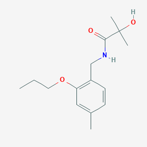molecular formula C15H23NO3 B6622761 2-hydroxy-2-methyl-N-[(4-methyl-2-propoxyphenyl)methyl]propanamide 