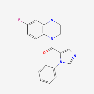 molecular formula C19H17FN4O B6622767 (6-Fluoro-4-methyl-2,3-dihydroquinoxalin-1-yl)-(3-phenylimidazol-4-yl)methanone 