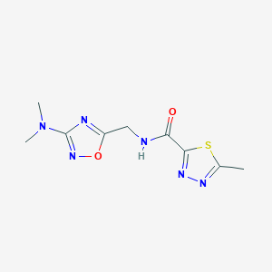 molecular formula C9H12N6O2S B6622794 N-[[3-(dimethylamino)-1,2,4-oxadiazol-5-yl]methyl]-5-methyl-1,3,4-thiadiazole-2-carboxamide 