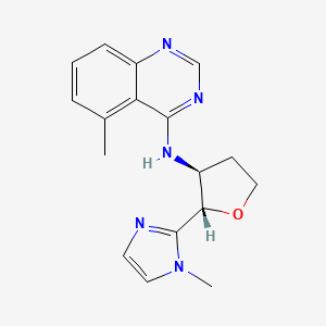 molecular formula C17H19N5O B6622795 5-methyl-N-[(2S,3S)-2-(1-methylimidazol-2-yl)oxolan-3-yl]quinazolin-4-amine 