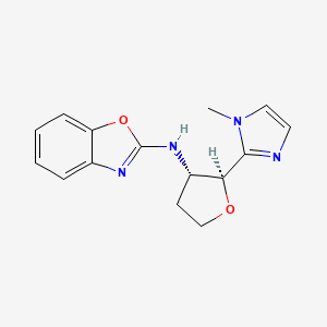 molecular formula C15H16N4O2 B6622804 N-[(2S,3S)-2-(1-methylimidazol-2-yl)oxolan-3-yl]-1,3-benzoxazol-2-amine 