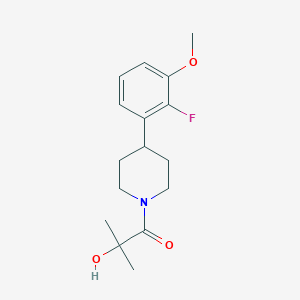molecular formula C16H22FNO3 B6622819 1-[4-(2-Fluoro-3-methoxyphenyl)piperidin-1-yl]-2-hydroxy-2-methylpropan-1-one 