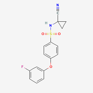 molecular formula C16H13FN2O3S B6622838 N-(1-cyanocyclopropyl)-4-(3-fluorophenoxy)benzenesulfonamide 