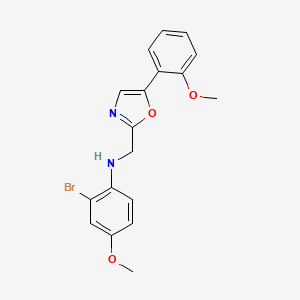 molecular formula C18H17BrN2O3 B6622857 2-bromo-4-methoxy-N-[[5-(2-methoxyphenyl)-1,3-oxazol-2-yl]methyl]aniline 