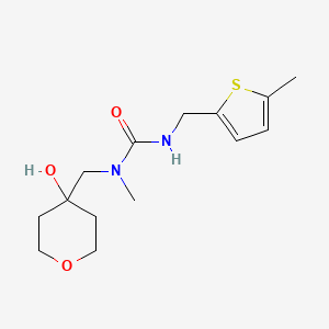 molecular formula C14H22N2O3S B6622859 1-[(4-Hydroxyoxan-4-yl)methyl]-1-methyl-3-[(5-methylthiophen-2-yl)methyl]urea 
