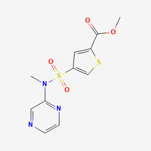 molecular formula C11H11N3O4S2 B6622866 Methyl 4-[methyl(pyrazin-2-yl)sulfamoyl]thiophene-2-carboxylate 