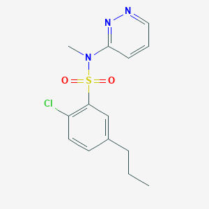 molecular formula C14H16ClN3O2S B6622876 2-chloro-N-methyl-5-propyl-N-pyridazin-3-ylbenzenesulfonamide 
