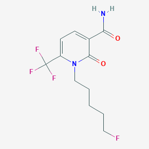 molecular formula C12H14F4N2O2 B6622892 1-(5-Fluoropentyl)-2-oxo-6-(trifluoromethyl)pyridine-3-carboxamide 
