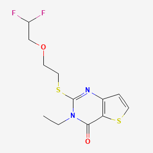 molecular formula C12H14F2N2O2S2 B6622902 2-[2-(2,2-Difluoroethoxy)ethylsulfanyl]-3-ethylthieno[3,2-d]pyrimidin-4-one 