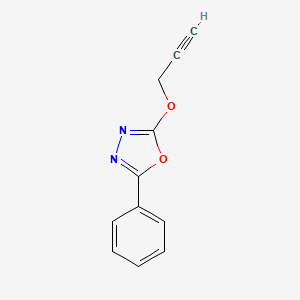 molecular formula C11H8N2O2 B6622905 2-Phenyl-5-prop-2-ynoxy-1,3,4-oxadiazole 