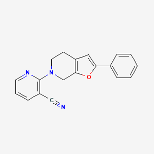 molecular formula C19H15N3O B6622917 2-(2-phenyl-5,7-dihydro-4H-furo[2,3-c]pyridin-6-yl)pyridine-3-carbonitrile 