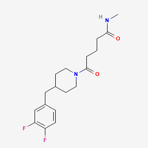 molecular formula C18H24F2N2O2 B6622946 5-[4-[(3,4-difluorophenyl)methyl]piperidin-1-yl]-N-methyl-5-oxopentanamide 
