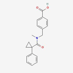 molecular formula C19H19NO3 B6622957 4-[[Methyl-(1-phenylcyclopropanecarbonyl)amino]methyl]benzoic acid 
