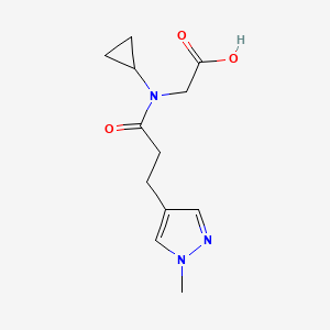 molecular formula C12H17N3O3 B6622994 2-[Cyclopropyl-[3-(1-methylpyrazol-4-yl)propanoyl]amino]acetic acid 