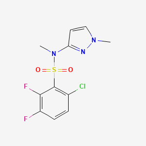molecular formula C11H10ClF2N3O2S B6622998 6-chloro-2,3-difluoro-N-methyl-N-(1-methylpyrazol-3-yl)benzenesulfonamide 