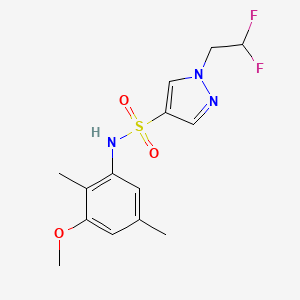 molecular formula C14H17F2N3O3S B6623006 1-(2,2-difluoroethyl)-N-(3-methoxy-2,5-dimethylphenyl)pyrazole-4-sulfonamide 