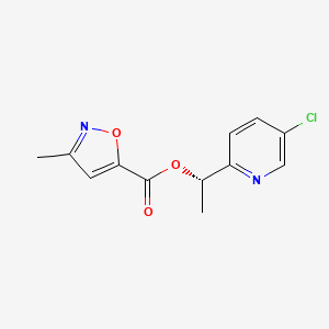molecular formula C12H11ClN2O3 B6623011 [(1S)-1-(5-chloropyridin-2-yl)ethyl] 3-methyl-1,2-oxazole-5-carboxylate 