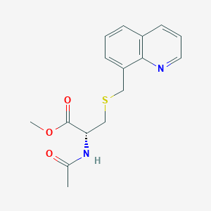 molecular formula C16H18N2O3S B6623019 methyl (2R)-2-acetamido-3-(quinolin-8-ylmethylsulfanyl)propanoate 