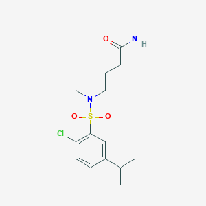 molecular formula C15H23ClN2O3S B6623052 4-[(2-chloro-5-propan-2-ylphenyl)sulfonyl-methylamino]-N-methylbutanamide 
