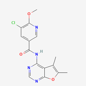 molecular formula C15H13ClN4O3 B6623058 5-chloro-N-(5,6-dimethylfuro[2,3-d]pyrimidin-4-yl)-6-methoxypyridine-3-carboxamide 