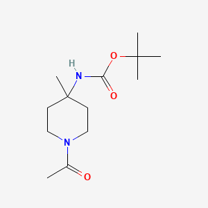 molecular formula C13H24N2O3 B6623066 tert-butyl N-(1-acetyl-4-methylpiperidin-4-yl)carbamate 