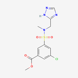 molecular formula C12H13ClN4O4S B6623085 methyl 3-chloro-5-[methyl(1H-1,2,4-triazol-5-ylmethyl)sulfamoyl]benzoate 