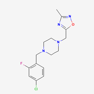 5-[[4-[(4-Chloro-2-fluorophenyl)methyl]piperazin-1-yl]methyl]-3-methyl-1,2,4-oxadiazole