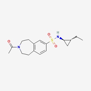 molecular formula C17H24N2O3S B6623093 3-acetyl-N-[(1R,2R)-2-ethylcyclopropyl]-1,2,4,5-tetrahydro-3-benzazepine-7-sulfonamide 